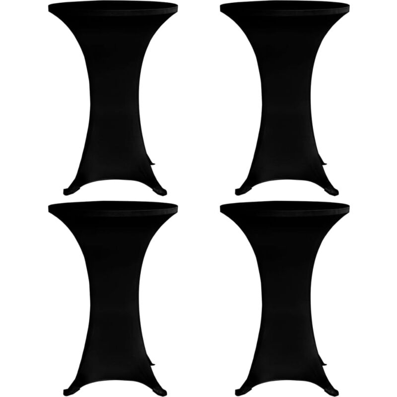 

Mantel elástico para mesa alta 4 unidades negro Ø70 cm - Negro - Vidaxl