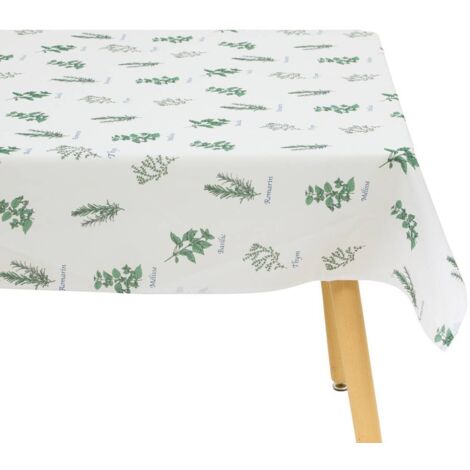 Mantel Garrigue 240x140cm Verde claro estampado aromático - Atmosphera créateur d'intérieur