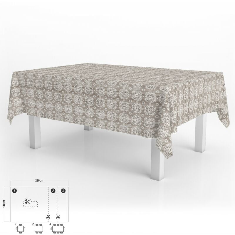 

Mantel hule rectangular estampado madera impermeable antimanchas pvc 140x250 cm. recortable uso interior y exterior