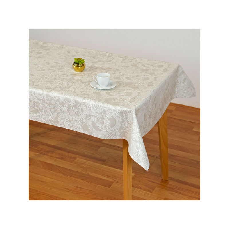 

Mantel Huletec Rama Nácar 140x300cm. - Hulehule