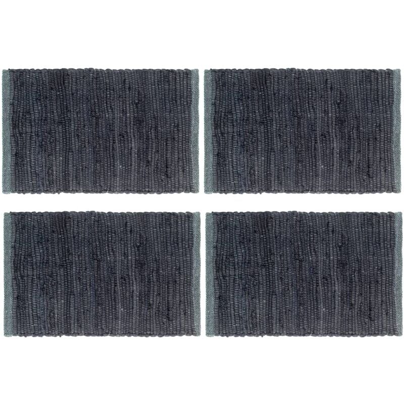 

Mantel individual 4 uds Chindi liso algodón antracita 30x45 cm