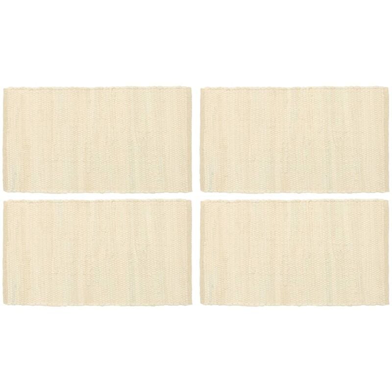 

Mantel individual 4 uds Chindi liso algodón color crema 30x45cm
