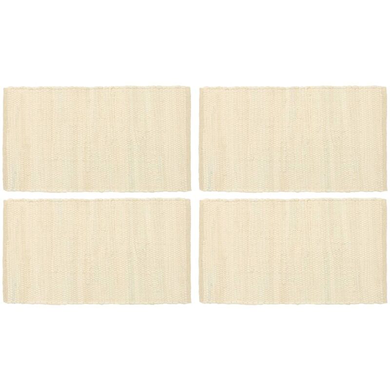 

Mantel individual 4 uds Chindi liso algodón color crema 30x45cm