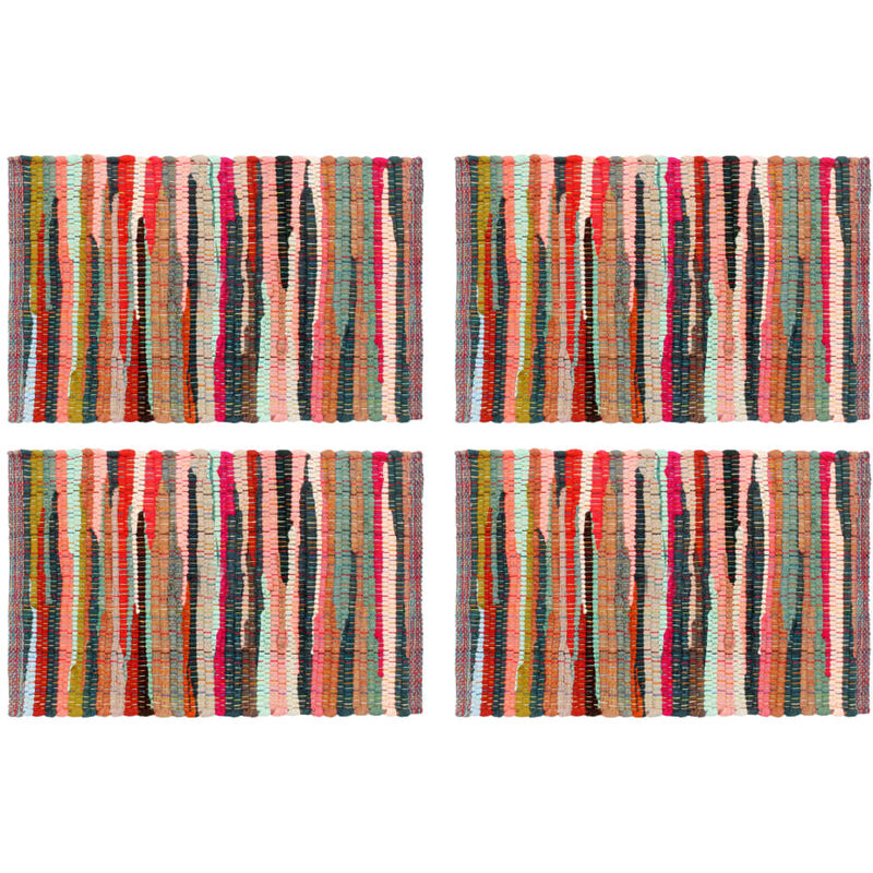 

Mantel individual 4 uds Chindi liso algodón multicolor 30x45cm