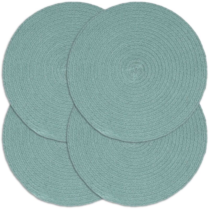 

Mantel individual 4 unidades liso redondo algodón verde 38 cm