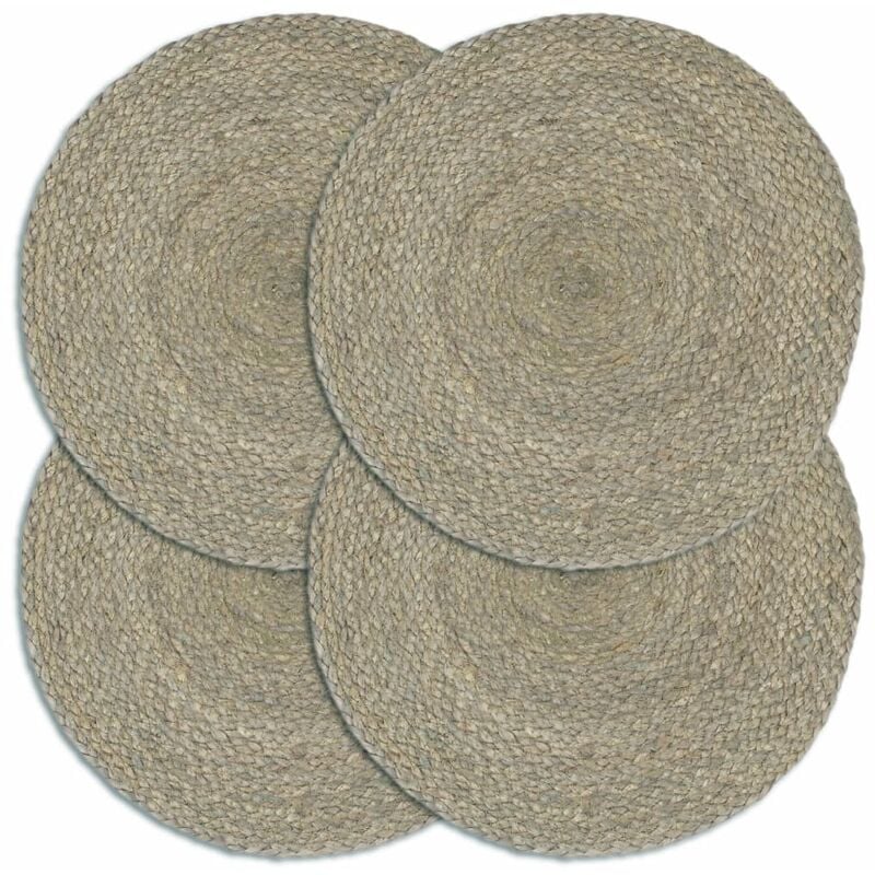 

Mantel individual 4 unidades liso redondo yute gris 38 cm