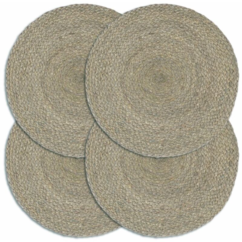 

Mantel individual 4 unidades liso redondo yute gris 38 cm