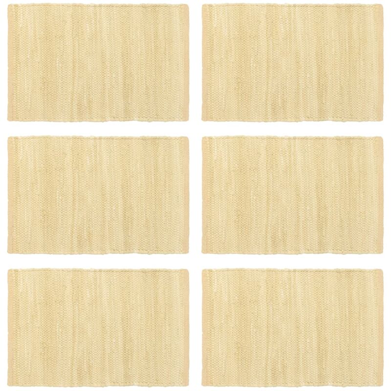 

Manteles Individuales Algodón 30x45 cm 6 Unidades Chindi Liso Beige - Beige - Vidaxl