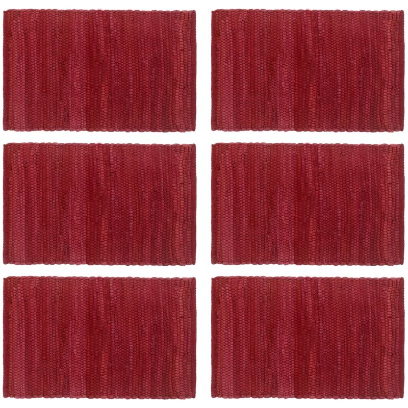 

Manteles Individuales Algodón 30x45 cm 6 Unidades Chindi Liso Burdeos - Rojo - Vidaxl