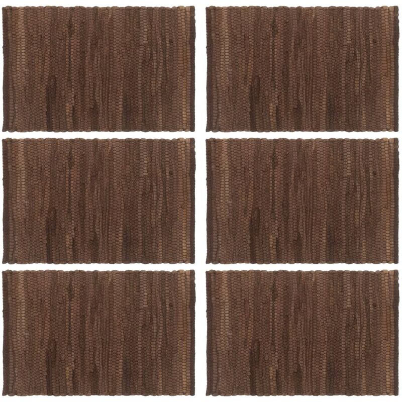 

Manteles Individuales Algodón 30x45 cm 6 Unidades Chindi Liso Marrón - Marrón - Vidaxl