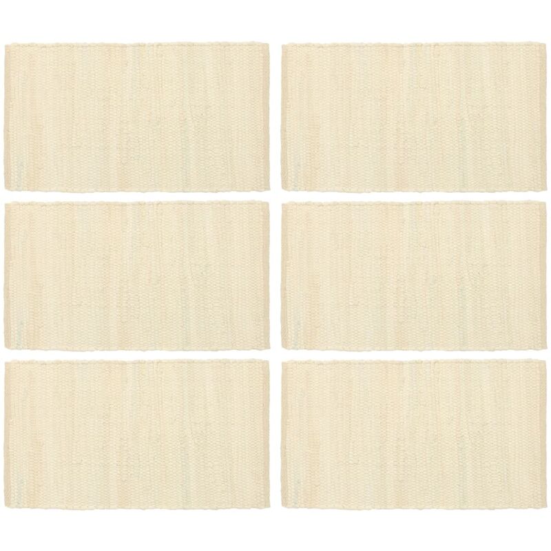 

Manteles Individuales Algodón 30x45 cm 6 Unidades Chindi Liso Crema - Crema - Vidaxl