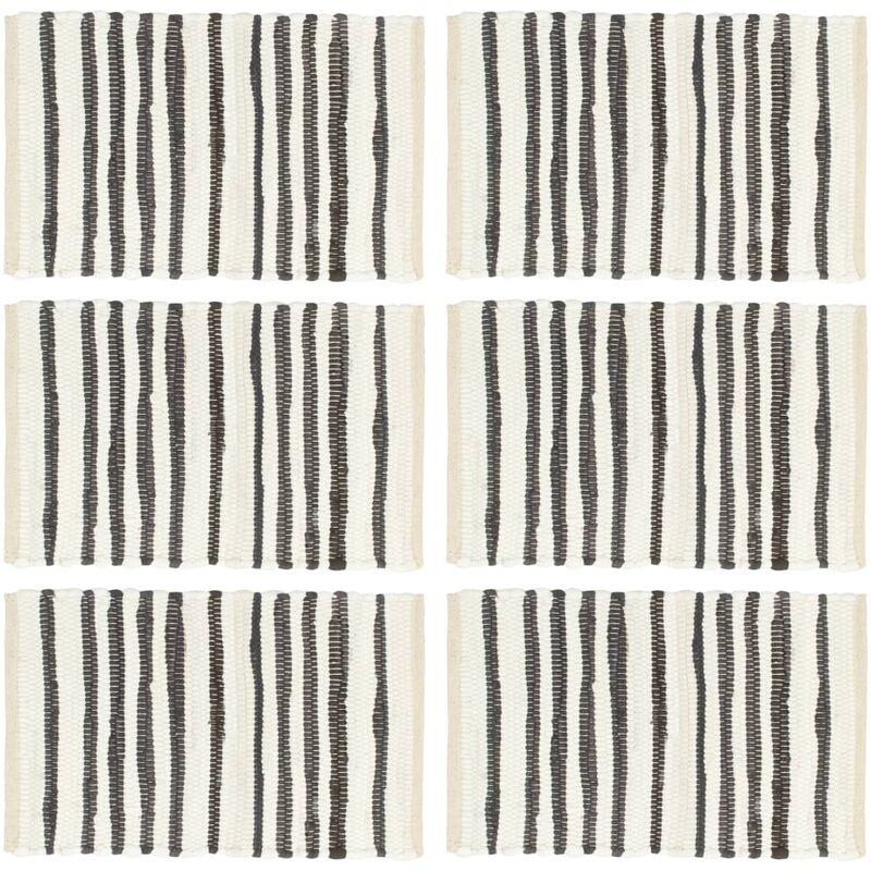 

Manteles Individuales Algodón 30x45 cm 6 Unidades Antracita y Blanco - Gris - Vidaxl