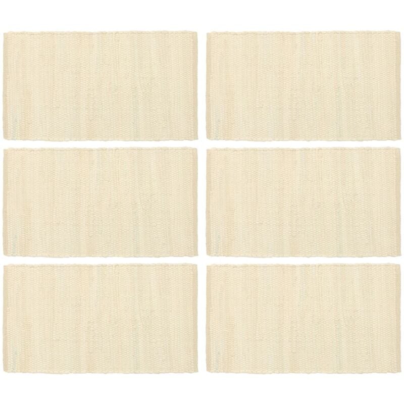 

Mantel individual 6 uds Chindi liso algodón color crema 30x45cm