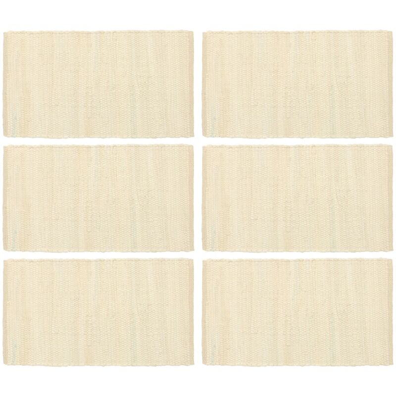 

Mantel individual 6 uds Chindi liso algodón color crema 30x45cm