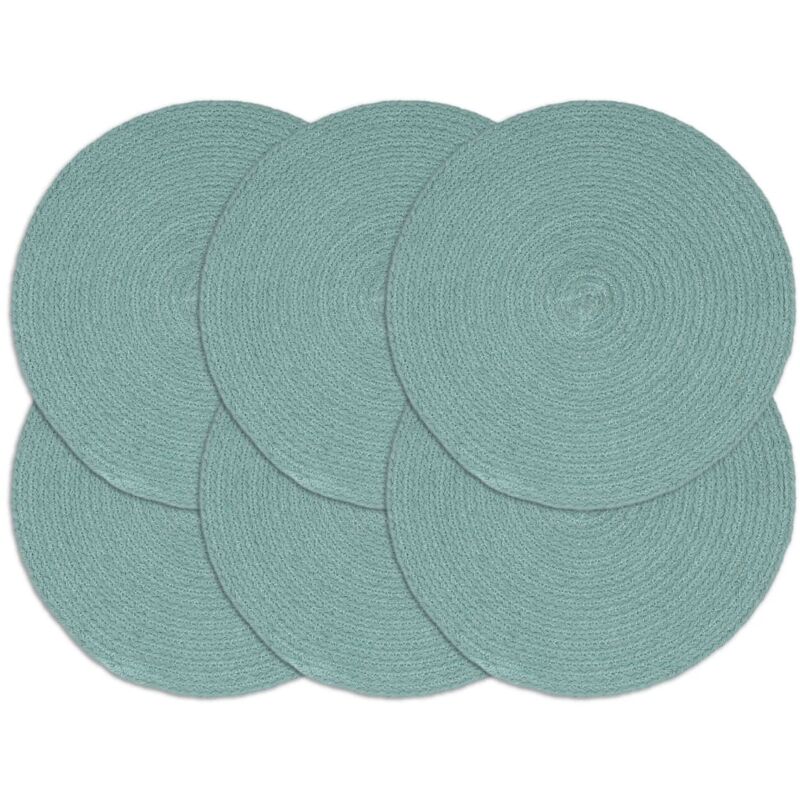 

Mantel individual 6 unidades liso redondo algodón verde 38 cm