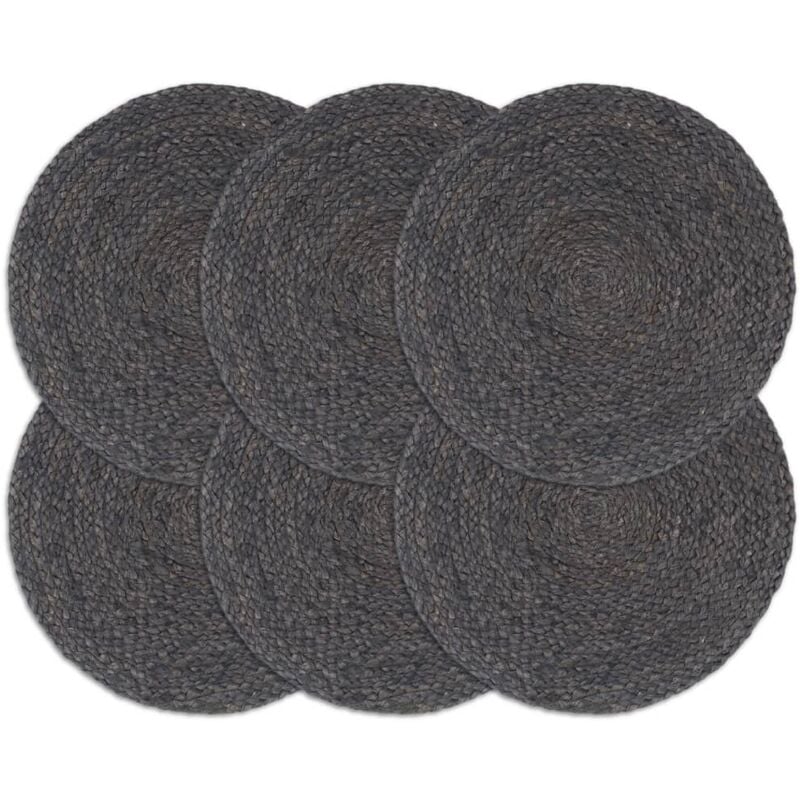 

Mantel Individual 38 cm 6 Unidades Yute Gris Oscuro - Gris - Vidaxl