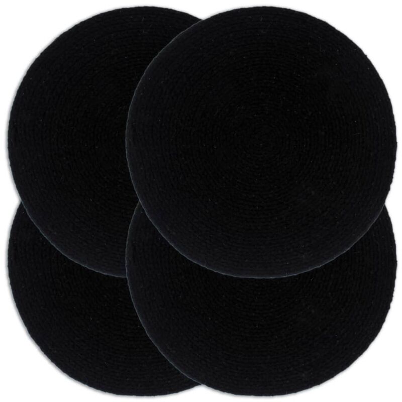 

Mantel Individual 38 cm 4 Unidades Algodón Negro - Negro - Vidaxl