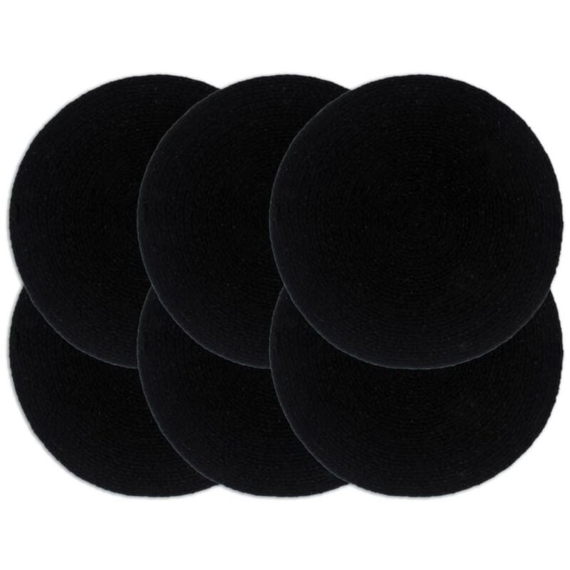 

Mantel Individual 38 cm 6 Unidades Algodón Negro - Negro - Vidaxl