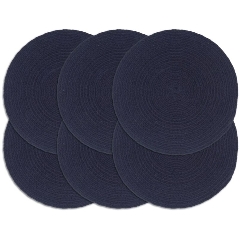 

Mantel Individual 38 cm 6 Unidades Algodón Azul Marino - Azul - Vidaxl