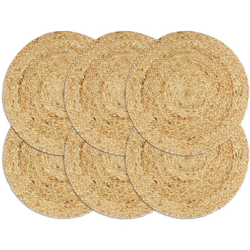 

Mantel individual 6 unidades liso redondo yute natural 38 cm
