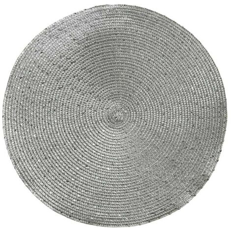 Mantel individual color plata redondo, ø38 x 0,2 cm