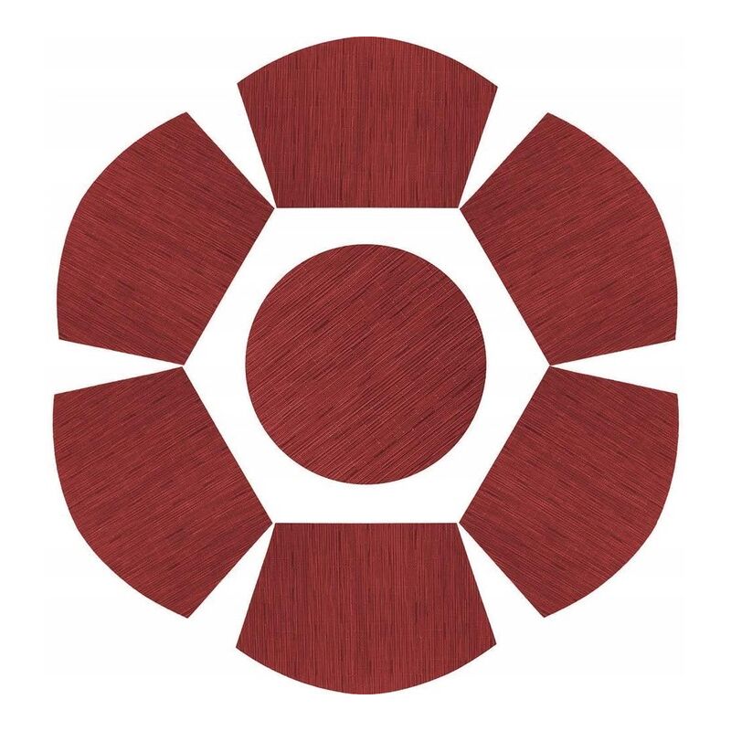 Mantel individual de mesa redonda, compuesto por 7 manteles individuales