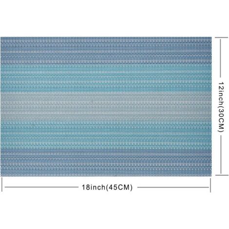 Mantel individual para 6 personas, fácil de limpiar, antideslizante, aislante térmico y resistente a las manchas, 45 cm x 30 cm (Mantel individual para 6 personas, azul C)