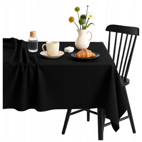 Mantel para mesa, liso, rectangular, 140x200 cm, manteles, cubremesas, negro