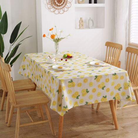 Mantel rectangular con estampado de limones para cocina, comedor y bufé (140 x 180 cm)