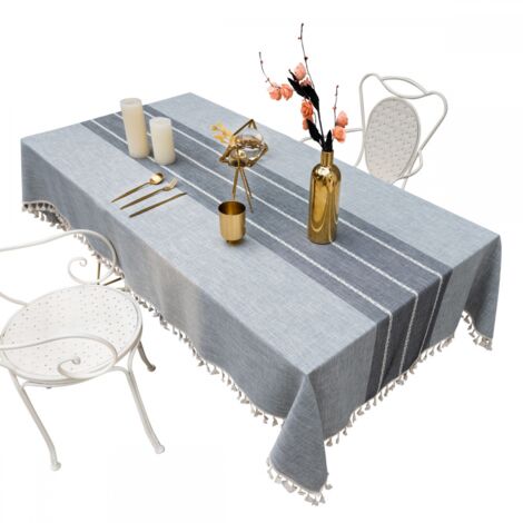 Mantel Rectangular de algodón y lino gris, 90x90cm, moderno, para mesa Rectangular, decoración de cocina del hogar, 1 ud.