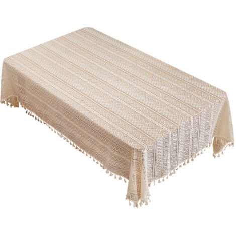 Mantel rectangular de encaje de 140x180 cm, a prueba de polvo, para mesa de fiesta o cocina.