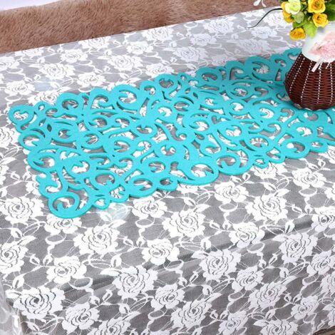 Mantel rectangular de fieltro negro