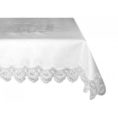 Mantel redondo guipur blanco 120cm Mesa 088