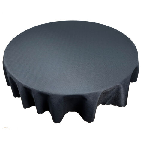 Mantel redondo negro liso de 140 cm de diámetro para mesas redondas