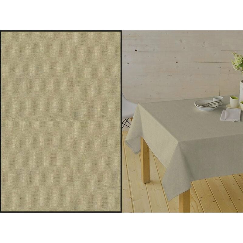 

Mantel Resinado Estampado linado Color Lino Medio 140x350