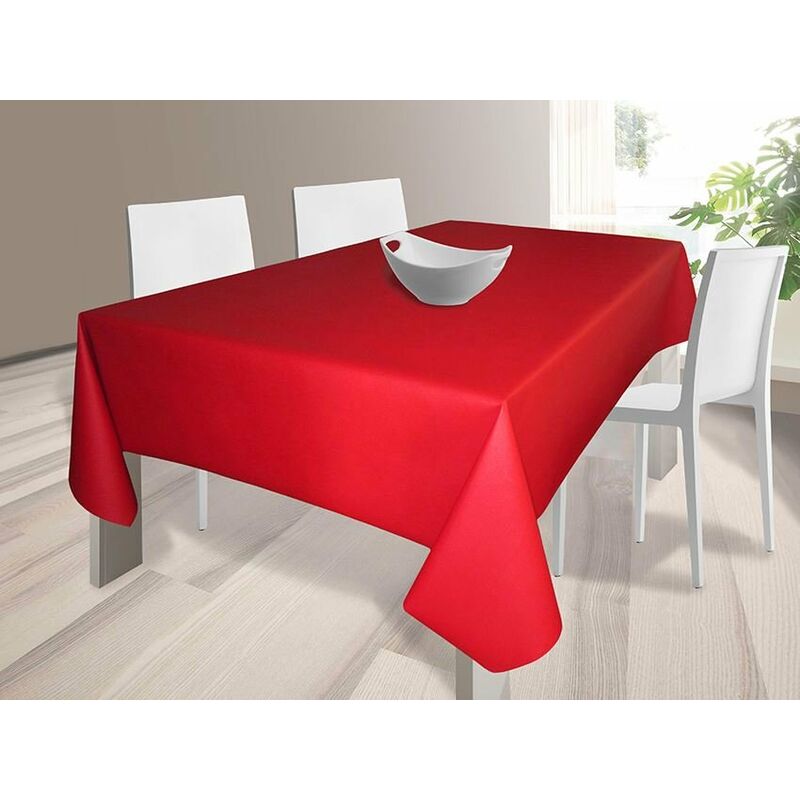 

Mantel Tela Resinada Antimanchas Rojo 140x400
