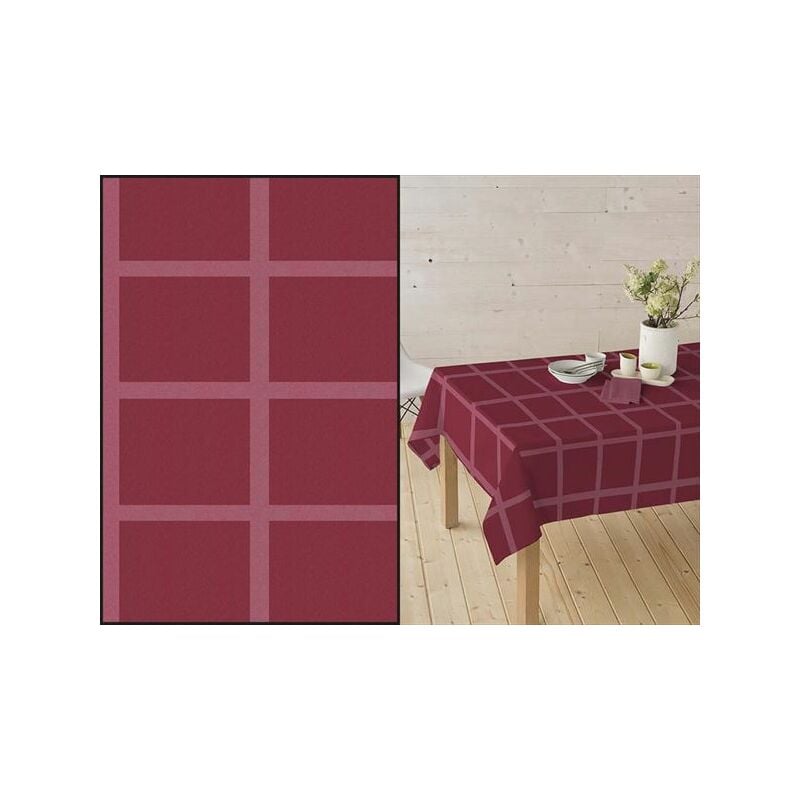 

Mantel Tela Resinada Cuadros PORTOFINO Granate 140x200 - Hulehule