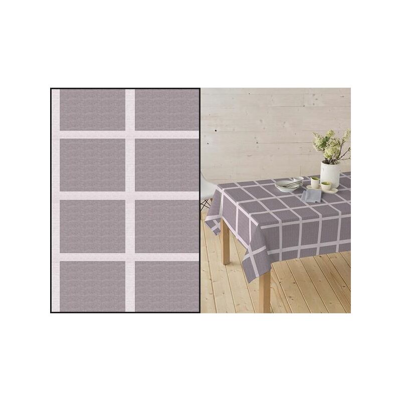 

Mantel Tela Resinada Cuadros PORTOFINO Gris 140x400 HULEHLE