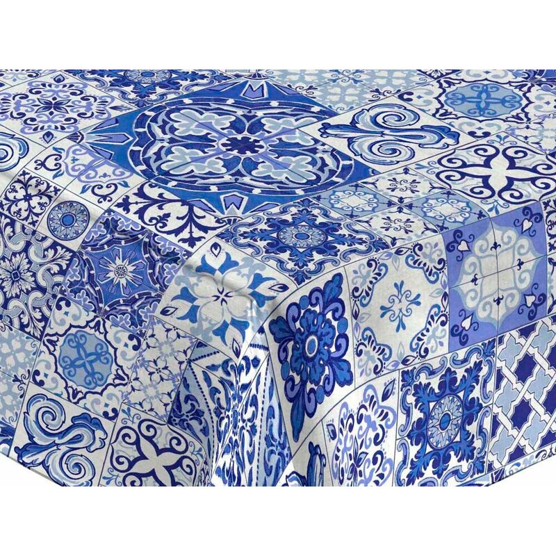 

Mantel tela resinada Teflón Alhambra Azul 140x100