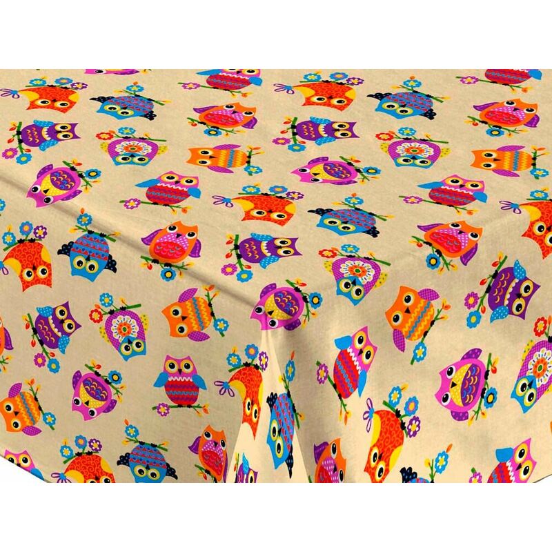 

Mantel tela resinada Teflón Búhos 140cm Redondo