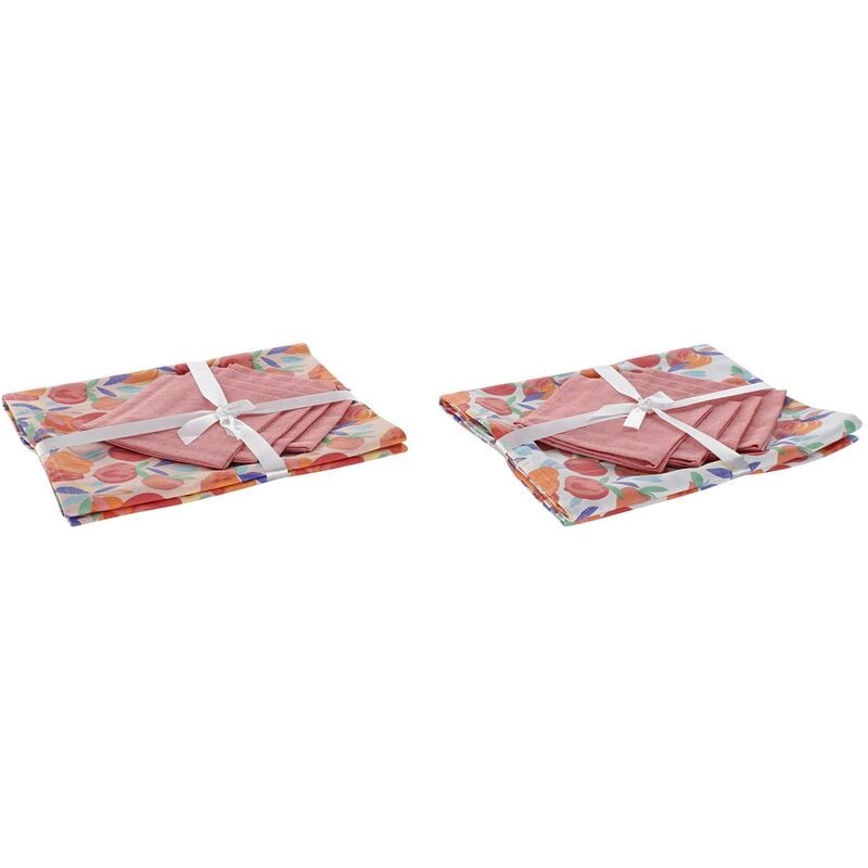 

Mantel y servilletas DKD Home Decor Algodón (2 pcs) (154 x 154 x 0.3 cm)