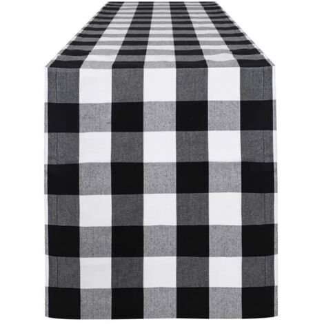 Manteles a cuadros blancos y negros, manteles de restaurante para fiestas navideñas