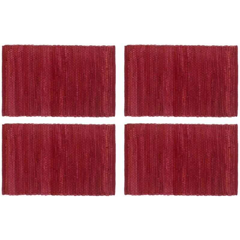

Manteles individuales 4 uds Chindi liso algodon burdeos 30x45cm