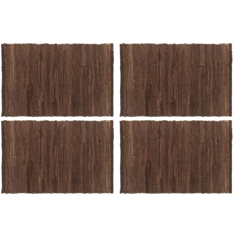 

Manteles individuales 4 uds Chindi liso algodon marron 30x45 cm