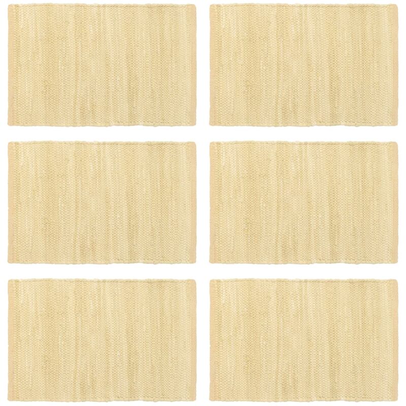 

Manteles individuales 6 uds Chindi liso algodon beige 30x45 cm