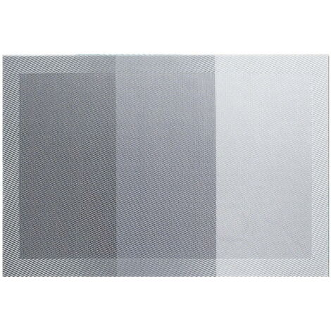 Manteles individuales de PVC tejido, rectangulares, con degradado de color  Manteles individuales de estilo occidental, duraderos y termoaislantes  Fáciles de limpiar, con elegante textura de lino  Gr