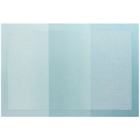 Manteles individuales de PVC tejido, rectangulares, con degradado de color  Manteles individuales de estilo occidental, duraderos y termoaislantes  Fáciles de limpiar, elegante textura de lino  Azul c