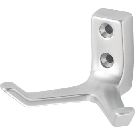 Mantelhaken 0033 zweifach Ausladung 55 mm Aluminium silberfarbig eloxiert Höhe 43 mm