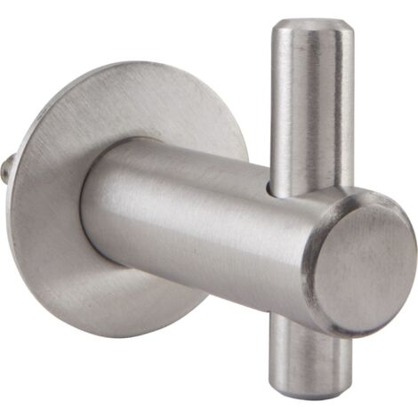 Mantelhaken Inti mit Platte ø 30 mm, Tiefe 42 mm, Edelstahl gebürstet