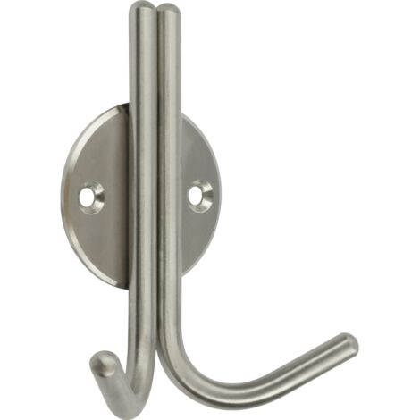 Mantelhaken Kabah mit Platte ø 46 mm, H 101 mm, T 39 mm, Edelstahl gebürstet